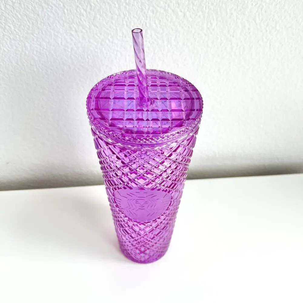 NEW Starbucks Diamond Jewel Tumbler Iridescent Purple Pink Cold Cup 24 oz 2021